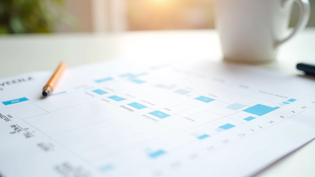 Calendar and project timeline chart showing construction phases and inspection schedules