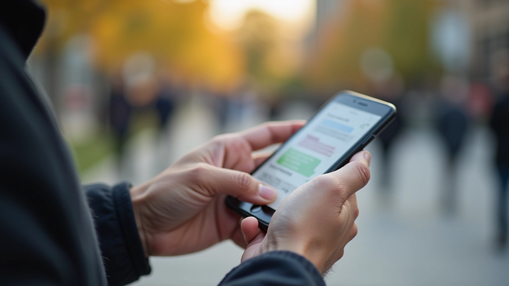 Resident using chatbot on mobile device
