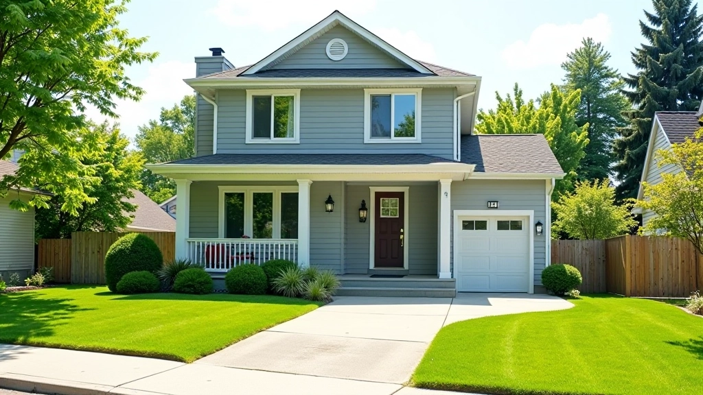 Well-maintained residential home with manicured lawn, painted exterior, and clear walkway